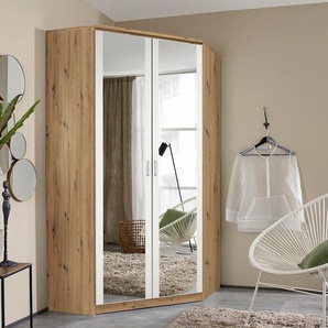 Eckkleiderschrank RAUCH Bremen Schränke Gr. H/T: 199 cm x 118 cm, weiß (weiß, eiche artisan) Eckkleiderschrank Kleiderschrank Eckschränke Schränke