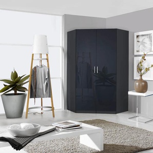 Eckkleiderschrank RAUCH Celle Schränke Gr. B/H/T: 117 cm x 210 cm x 117 cm, 2 St., grau (graumetallic, hochglanz effektgrau) Eckkleiderschrank Kleiderschrank Eckschränke Schränke