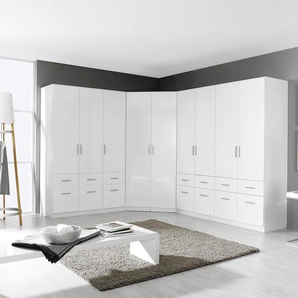 Eckkleiderschrank RAUCH Celle Schränke Gr. B/H/T: 117 cm x 210 cm x 117 cm, 2 St., weiß (weiß, hochglanz weiß) Eckkleiderschrank Kleiderschrank Eckschränke Schränke