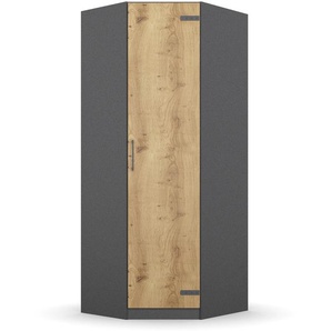 Eckkleiderschrank RAUCH Holmes Schränke Gr. B/H/T: 85 cm x 197 cm x 54 cm, 1 St., grau (graumetallic, eiche artisan) Eckschränke im Industrial Style
