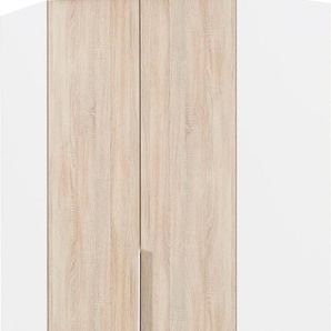 Eckkleiderschrank WIMEX New York Schränke Gr. B/H/T: 90 cm x 208 cm x 125 cm, 2 St., weiß (weiß, struktureichefarben hell) Eckkleiderschrank Kleiderschrank Schranksystem Eckschränke Schränke 208 oder 236cm hoch