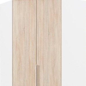 Eckkleiderschrank WIMEX New York Schränke Gr. B/H/T: 90 cm x 208 cm x 125 cm, 2 St., weiß (weiß, struktureichefarben hell) Eckschränke 208 oder 236cm hoch