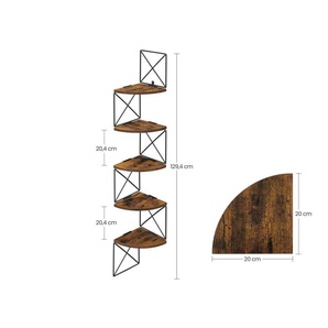 Eckregal - braun - Materialmix - 20 cm - 129,4 cm | Möbel Kraft