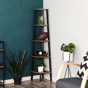 Eckregal Long Pine I Böden: Spanplatte, beschichtet Gestell: Metall, lackiert Braun/Braun/Schwarz 159cm