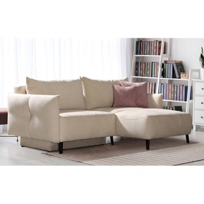 Eckschlafsofa Landon, beige, Liegefläche 135 x 200 cm