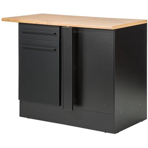 Eckschrank 115 x 90 x 60cm Schwarz/Matt Schwarz