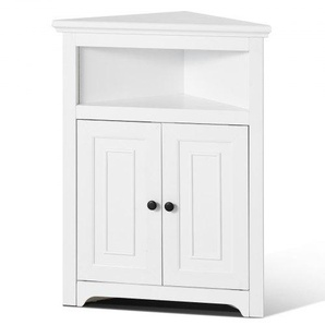 Eckschrank Aufbewahrungsschrank mit 3-stufiger Regalen Mehrzweckschrank (845 mm Hohe) mit 2 Holztüren und verstellbaren Regalen, freistehender Küchenschrank für Wohnzimmer Waschküche, weiß SJSNJGD32INC3ZYBTV0
