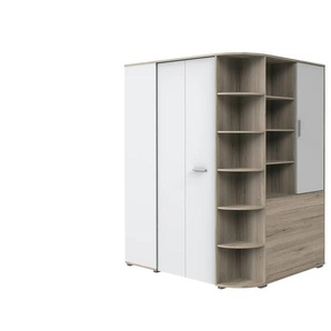 Eckschrank mit Falttüren - holzfarben - Materialmix - 124 cm - 199 cm - cm 148,0 | Möbel Kraft
