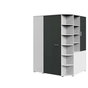 Eckschrank mit Falttüren - weiß - Materialmix - 124 cm - 199 cm - cm 148,0 | Möbel Kraft