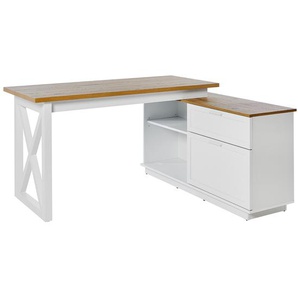 Eckschreibtisch Chalet D 155 E 150 x 75 x 119cm Multicolor