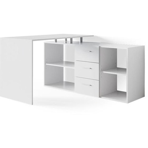 Eckschreibtisch Dante, Weiß, 215 x 60 cm Vicco