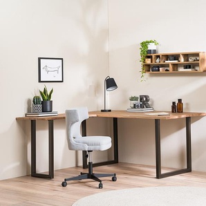Eckschreibtisch 180 x 77 x 180cm Beige