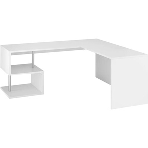 Eckschreibtisch INOSIGN Esse Tische Gr. B/H/T: 180 cm x 75 cm x 60 cm, weiß (weiß hochglanz) Eckschreibtische Schreibtisch Made in Italy mit viel Stauraum & großer Arbeitsfläche