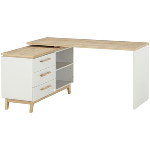 Mia & Mo Eckschreibtisch  Tilda ¦ grau ¦ Maße (cm): B: 150 H: 75 T: 124.0