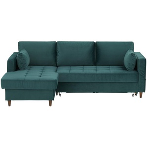 uno Ecksofa mit Schlaffunktion Ana ¦ grün ¦ Maße (cm): B: 222 H: 85 T: 148.0