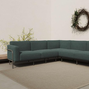 Ecksofa ANDAS Askild Loungesofa Sofas Gr. B/H/T: 247 cm x 73 cm x 247 cm, Struktur, grün (deep forest) Gartensofas