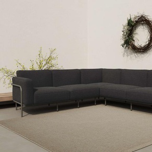 Ecksofa ANDAS Askild Loungesofa Sofas Gr. B/H/T: 247 cm x 73 cm x 247 cm, Struktur, schwarz (black) Gartensofas