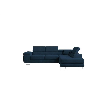 Ecksofa  Anton ¦ blau ¦ Maße (cm): B: 275 H: 90