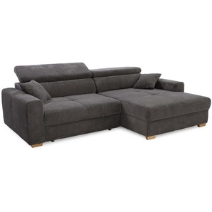 Ecksofa Auszug elektrisch USB-C Kopflehne verstellbar Couch Cord Dunkelgrau / 15402