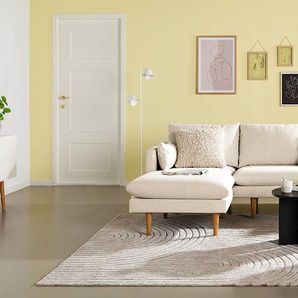 Ecksofa Beige/Beige Webstoff Saia 242 x 83 x 150cm Longchair davorstehend links Modern