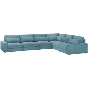 Ecksofa  Branna ¦ türkis/petrol ¦ Maße (cm): B: 412 H: 88 T: 322