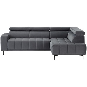 uno Ecksofa aus Mikrofaser Carrara ¦ grau ¦ Maße (cm): B: 266 H: 85 T: 189.0