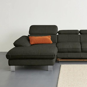 Ecksofa COTTA Driver Sofas Gr. B/H/T: 268 cm x 73 cm x 169 cm, Flachgewebe fein TBB, Recamiere links, mit Kopfteilverstellung-ohne Bettfunktion und Bettkasten, grün (hunter) Ecksofas mit Kopfteilverstellung, wahlweise Bettfunktion Bestseller