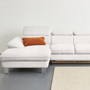 Ecksofa COTTA Driver Sofas Gr. B/H/T: 268 cm x 73 cm x 169 cm, Luxus-Kunstleder, Recamiere links, mit Kopfteilverstellung-ohne Bettfunktion und Bettkasten, weiß Ecksofas mit Kopfteilverstellung, wahlweise Bettfunktion Bestseller