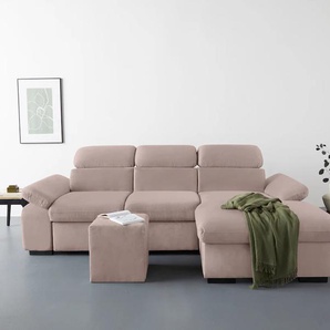 Ecksofa COTTA Lola Sofas Gr. B/H/T: 250 cm x 73 cm x 165 cm, Microfaser PRIMABELLE, Recamiere rechts, Ohne Bettfunktion-Ohne Bettkasten-Mit Armteilverstellung, braun (mud) Ecksofas mit Hocker & Kopfteilfunktion, wahlw. Bett- und Armteilfunktion Bestseller