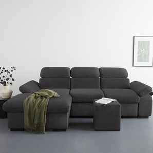 Ecksofa COTTA Lola Sofas Gr. B/H/T: 250 cm x 73 cm x 165 cm, Struktur, Recamiere links, Ohne Bettfunktion-Ohne Bettkasten-Mit Armteilverstellung, braun (mud) Ecksofas mit Hocker & Kopfteilfunktion, wahlw. Bett- und Armteilfunktion Bestseller