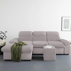 Ecksofa COTTA Lola Sofas Gr. B/H/T: 250 cm x 73 cm x 165 cm, Struktur, Recamiere links, Ohne Bettfunktion-Ohne Bettkasten-Ohne Armteilverstellung, grau (stone) Ecksofas mit Hocker & Kopfteilfunktion, wahlw. Bett- und Armteilfunktion Bestseller