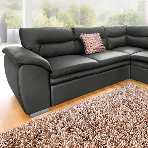 Ecksofa COTTA Sofas Gr. B/H/T: 250 cm x 88 cm x 90 cm, Kunstleder SOFTLUX, Ottomane rechts, mit Bettfunktion-mit Bettkasten, grau Ecksofas Sofas wahlweise mit Bettfunktion und Bettkasten