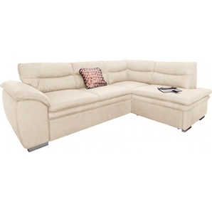 Ecksofa COTTA Sofas Gr. B/H/T: 250 cm x 88 cm x 90 cm, Luxus-Microfaser, Ottomane rechts, ohne Bettfunktion, beige Ecksofas Sofas wahlweise mit Bettfunktion und Bettkasten
