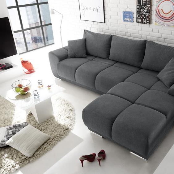 Ecksofa Couch Schlafcouch Schlafsofa Funktionssofa ausziehbar anthrazit 289 cm