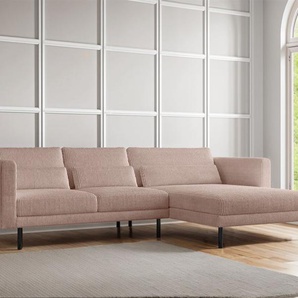 Ecksofa Designersofa AGADA in Stoff Poso Hellrosa Ottomane Rechts