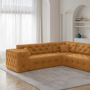 Ecksofa Designersofa CHANTAL in Stoff Moly Orange Seite Universal