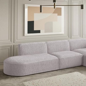 Ecksofa Designersofa PALMA in Stoff Ascot Rose Ottomane Rechts
