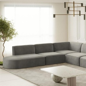 Ecksofa Designersofa PALMA Stoff Noel Grau Seite Universal