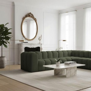 Ecksofa Designersofa SOLVIE in Stoff Tiffani Grün Seite Universal