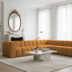 Ecksofa Designersofa SOLVIE XL in Stoff Moly Orange Seite Universal