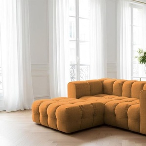 Ecksofa Designersofa SOLVIE XS in Stoff Moly Orange Ottomane Links