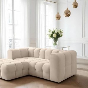 Ecksofa Designersofa SOLVIE XS in Stoff Tiffani Beige Ottomane Links