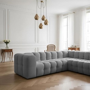 Ecksofa Designersofa SOLVIE XS in Stoff Tiffani Grau Seite Universal