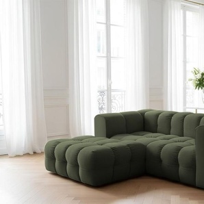 Ecksofa Designersofa SOLVIE XS in Stoff Tiffani Grün Ottomane Links