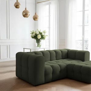 Ecksofa Designersofa SOLVIE XS in Stoff Tiffani Grün Ottomane Rechts