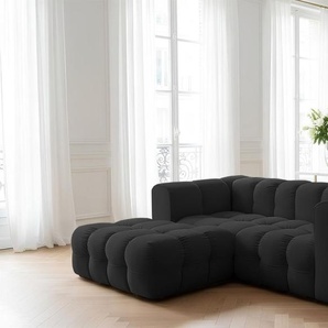 Ecksofa Designersofa SOLVIE XS in Stoff Tiffani Schwarz Ottomane Links