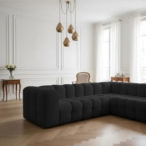 Ecksofa Designersofa SOLVIE XS in Stoff Tiffani Schwarz Seite Universal