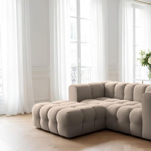 Ecksofa Designersofa SOLVIE XS in Stoff Tiffani Taupe Ottomane Links