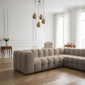 Ecksofa Designersofa SOLVIE XS in Stoff Tiffani Taupe Seite Universal