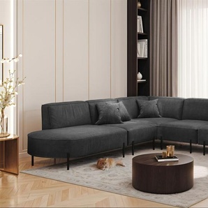 Ecksofa Designersofa VALENCIA Stoff Noel Grafit Universal